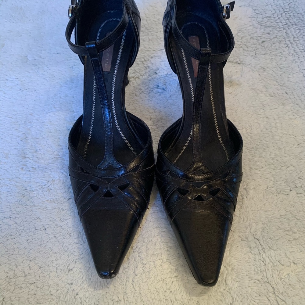 Antonio Melani T-Strap Black Heels